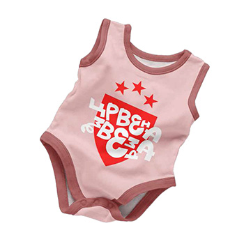 Bodi za bebe bez rukava Crvena zvezda - roze-3