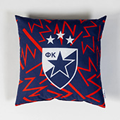 Pillow Red Star - navy blue & white emblem